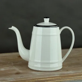 Konvice na čaj Čajová konvice porcelánová bílá 1l