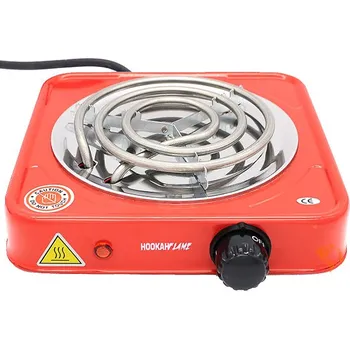 Elektrický žhavič na uhlíky do vodní dýmky Hookah Flame 1000W červený