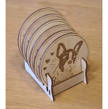 Podtácek Podtácky se stojánkem Buldoček s vlastním jménem 6 ks