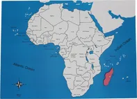 Moyo Montessori Kontrolní mapa Afrika nová s popisky