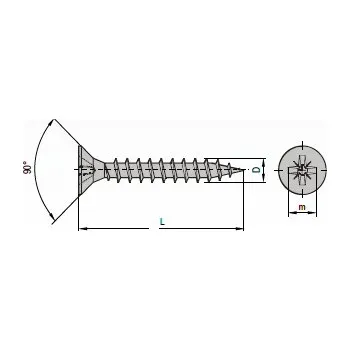 Vrut Strong vrut Pozidrive velikost 6 velikost: 6 x 25 zinek žlutý, nelze po kusech; pouze celá balení: 500ks