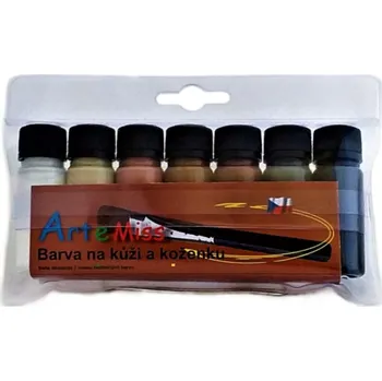 Speciální výtvarná barva Artemiss Sada barev na kůží a koženku 7 x 12 g hnědé odstíny