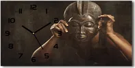 Skleněné hodiny na stěnu Africká maska