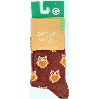 Dětské ponožky VNS Organic kids Owl burgundy, VNS Organic socks 31-34