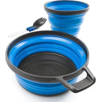 Kempingové nádobí GSI Outdoors Escape 1 Person Table Set - Set nádobí Barva: Blue, Objem: 650 ml