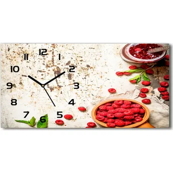Hodiny Skleněné hodiny na stěnu tiché Malinový džem
