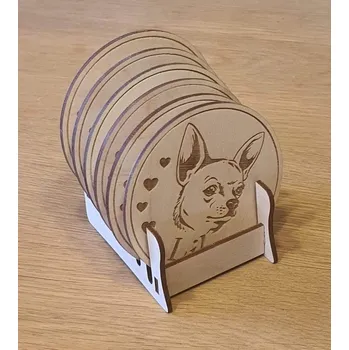 Podtácek Podtácky se stojánkem Čivava s vlastním jménem 6 ks