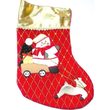 Vánoční dekorace Vánoční červená ponožka, sněhulák, sob na zavěšení