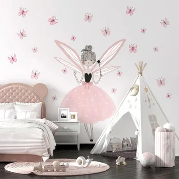Samolepící dekorace DEKORACJAN Nálepka na zeď - Motýlí víla