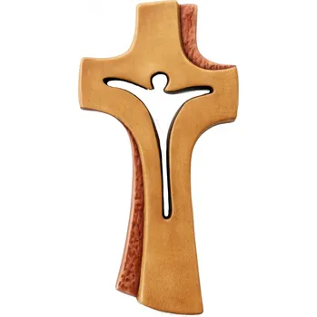 Vánoční dekorace Ornatis Ježíš na Kříži Provedení: Malovaná, Velikost stojících figur dospělých postav: 16 cm Dřevěný vyřezávaný Ježíš Kristus na kříži