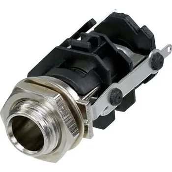Elektrická zásuvka Rean AV RJ3VM-S-CON jack konektor 6.35 mm zásuvka, vestavná vertikální Pólů: 3 stereo černá 1 ks