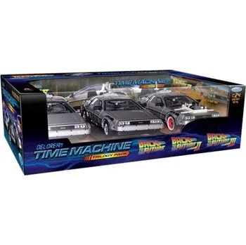 Hračka Back to the Future - set 3 modelů DeLorean 1/24 ve sběratelském boxu