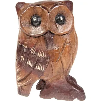 Soška Sova dřevo thai 8 cm