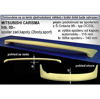 Tuning Křídlo na kapotu, MITSUBISHI Carisma, 10/99-> HB (74.305)