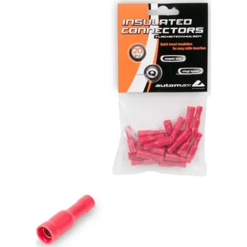 Elektrický konektor AUTOMAX Elektro konektor kulatý izolovaný červený FRD1-156 - 20 ks