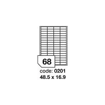 Papír Bílé opacitní - krycí etikety Rayfilm R0103.0201F, 48,5x16,9 mm, 1.000 listů A4, 68000 etiket