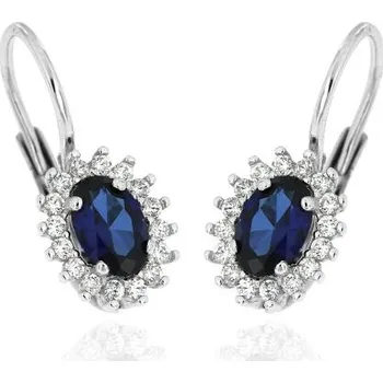 Náušnice Zlatnictví U Kostela Zlaté náušnice s modrým kamínkem 105BM 491831427