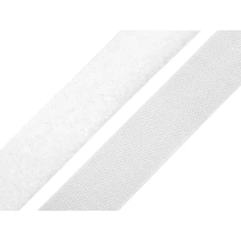 Suchý zip šíře 25mm bílý a černý komplet, barva Bílá