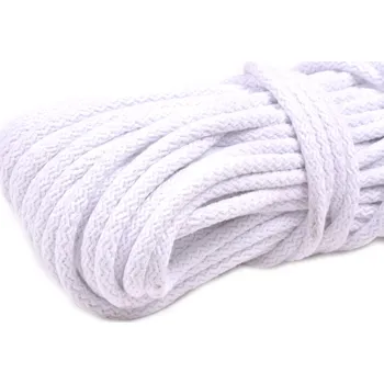 Příze Šnůra oděvní BAVLNA Ø 9mm, barva Bílá