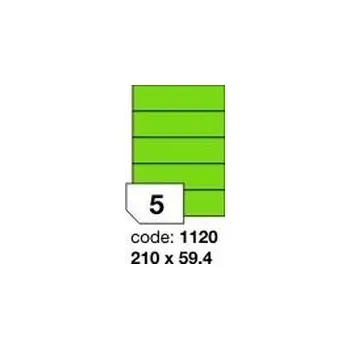 Samolepící etiketa Zelené fluo etikety Rayfilm R0130.1120F, 210x59,4 mm, 1.000 listů A4, 5000 etiket