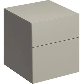 Koupelnový nábytek Geberit Xeno2 boční skříňka se dvěma zásuvkami 45x46,2x51 cm, lak matný, greige (500.504.00.1)