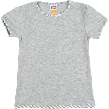 Dámská tunika šedá bavlněná tunika s krátkým rukávem