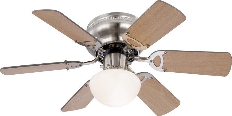 Globo 0307 stropní svítidlo s ventilátorem Ugo 1x60W | E27 - s tahovým vypínačem + GE 93063342 LED žárovka 1x3.5W | E14 | 250lm | 2700K - bílá