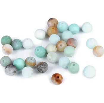 Korálek Amazonit matný syntetický, minerální korálky Ø6 mm, barva amazonit mat