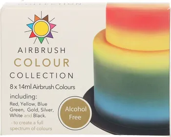 Potravinářské barvivo Sugarflair Sada osmi barev pro airbrush 8 x 14 ml