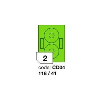 Samolepící etiketa Zelené fluo etikety Rayfilm R0130.CD04F, 118x41 mm, 1.000 listů A4, 2000 etiket