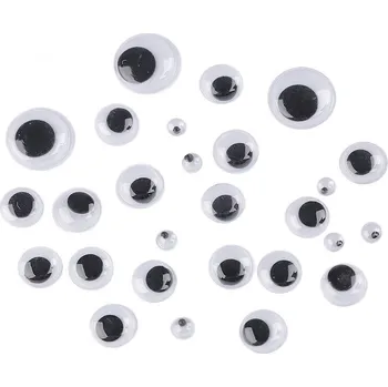 Plastové oči MIX velikostí, barva 1 mix