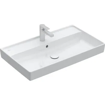 Umyvadlo Villeroy & Boch Collaro umyvadlo 80x47 cm, broušená spodní strana, otvor pro bateriii, s přepadem, bílá Alpin (4A338G01)
