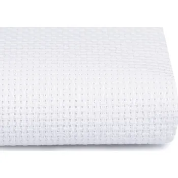 Kanava Vyšívací tkanina Kanava šíře 140 cm 54 oček, barva 1 bílá