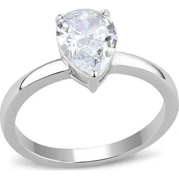 Prsten Šperky4U Ocelový prsten se zirkonem - velikost 50 - AL-0030-50