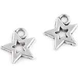 Přívěsek 12x12 mm hvězda, barva platina