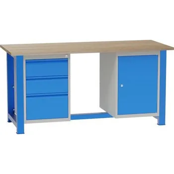Dílenský stůl Dílenský stůl Work se skříňkou a 3 zásuvkami, 84 x 170 x 68,5 cm