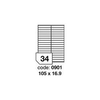 Samolepící etiketa Bílé samolepicí EKO-etikety Rayfilm R0ECO.0901F, 105x16,9 mm, 1.000 listů A4, 34000 etiket