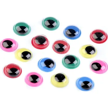 Plastové oči barevné Ø10 mm, barva mix barev