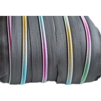 Duhový zip spirálový No 5 metráž šedá, barva Šedá
