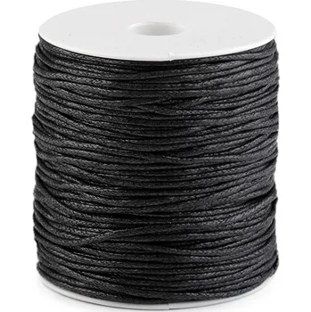 Příze Šňůra bavlněná Ø1,8 mm voskovaná, barva 3 černá