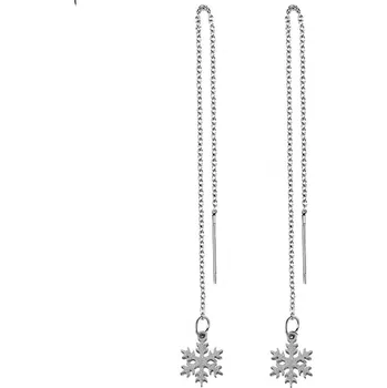 Náušnice Šperky4U Provlékací ocelové náušnice sněhové vločky - OPN1764-ST
