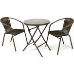 Bistro balkonová sedací souprava, tmavě hnědá