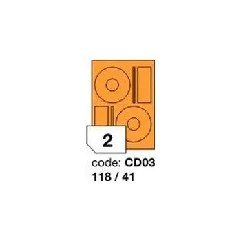 Kancelářské potřeby Oranžové fluo etikety Rayfilm R0133.CD03D, 118x41 mm, 300 listů A4, 600 etiket