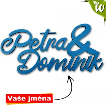 2 dřevěná jména na míru se symbolem &