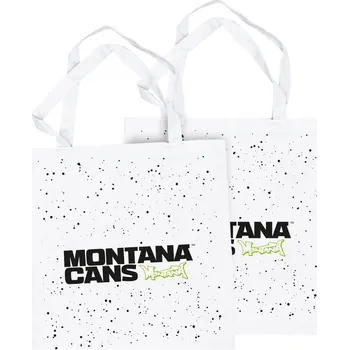 Nákupní taška Montana bavlněná taška Logo+stars bílá