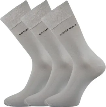 Pánská móda Společenské ponožky 3 kusy v balení Lonka Comfort světle šedá Velikost: 48-51
