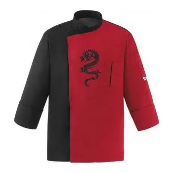 Gastro oděv Kuchařský rondon EGOchef - dvoubarevný drak - dlouhý rukáv S E-2046007CS