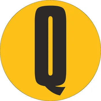 Samolepící etiketa Podlahové písmeno - Q podlahové samolepky průměr 200 mm