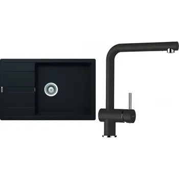 Granitový dřez Set Schock S19-3 (dřez Manhattan D-100LS Onyx + baterie Epos Onyx)