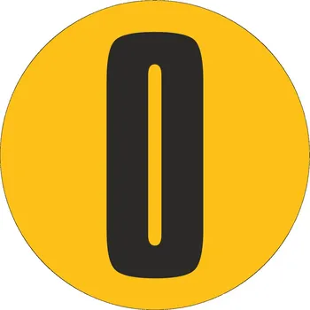 Samolepící etiketa Podlahové číslo - 0 podlahové samolepky průměr 200 mm